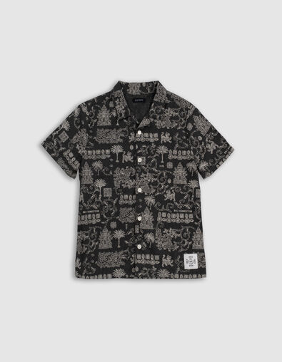 Chemise grise imprimé motifs balinais garçon - IKKS