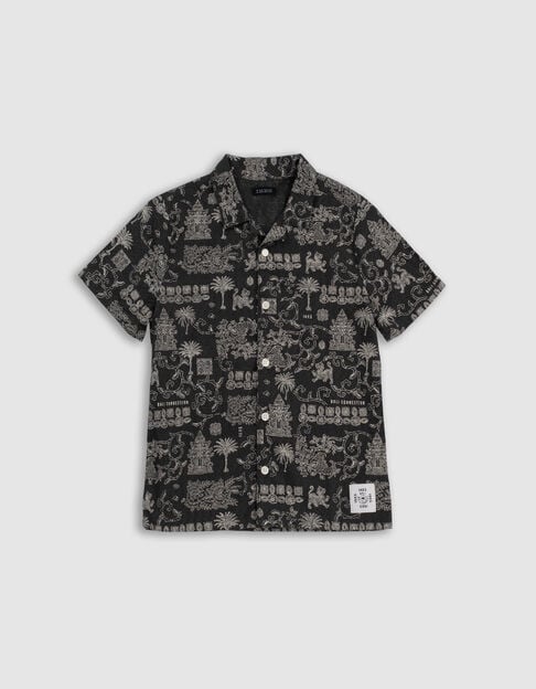 Camisa gris diseños balineses niño - IKKS