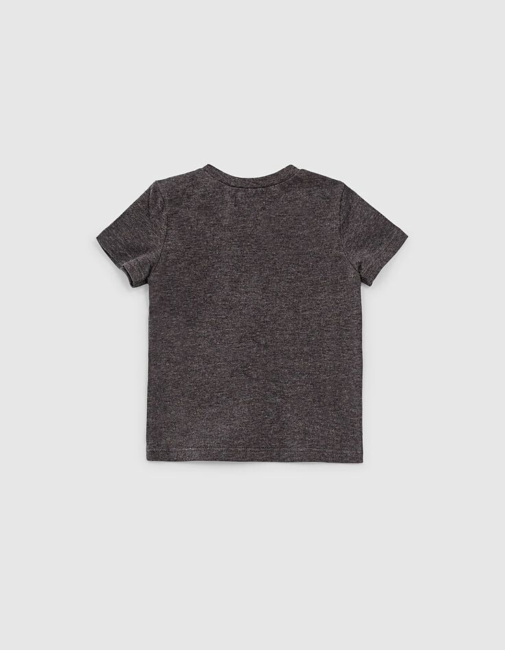 T-shirt gris tête de mort brodée bio bébé garçon -3