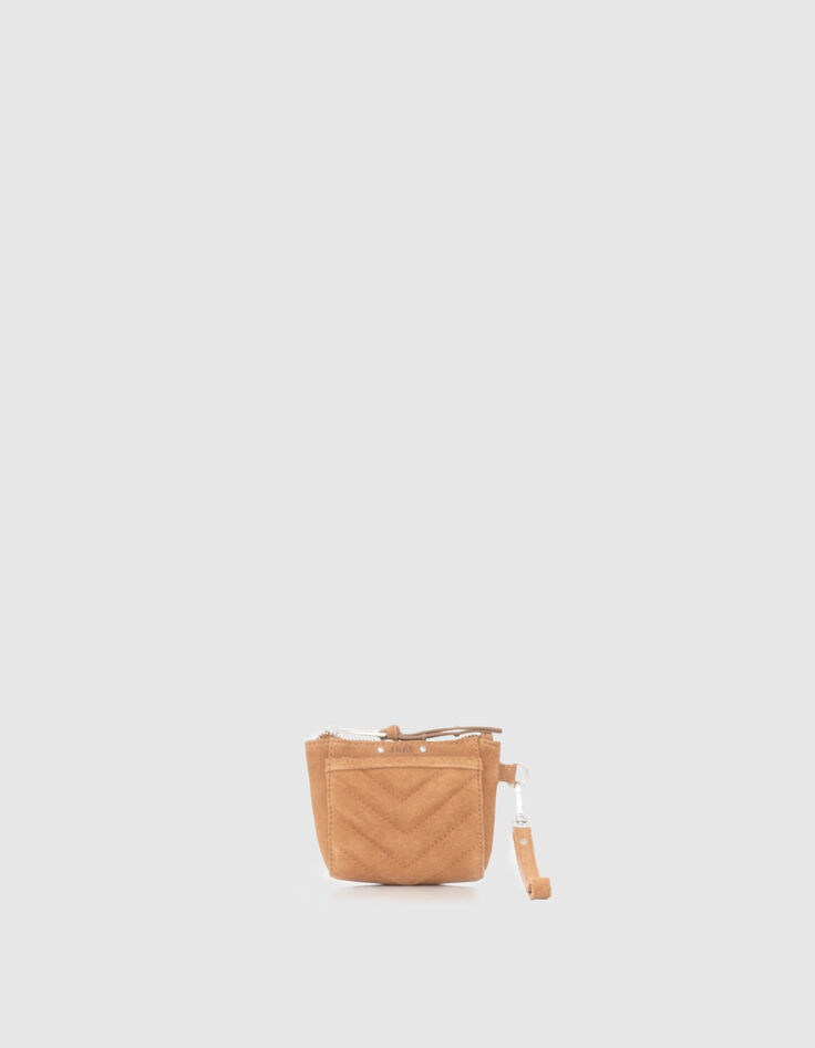 Mini trousse 1440 Toy en cuir velours sable Femme-1