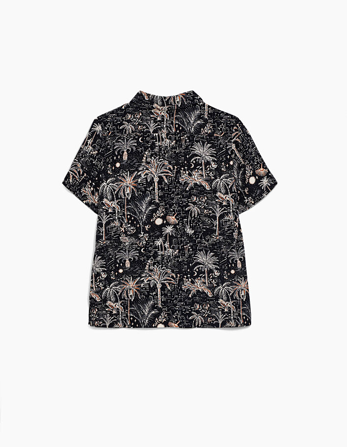 Boys’ black medina and palm tree print shirt - IKKS
