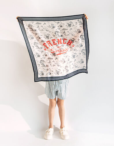 Vierkante ecru sjaal toile de Jouy-print meisjes - IKKS