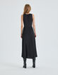 Women’s black long flowing dress with split-2