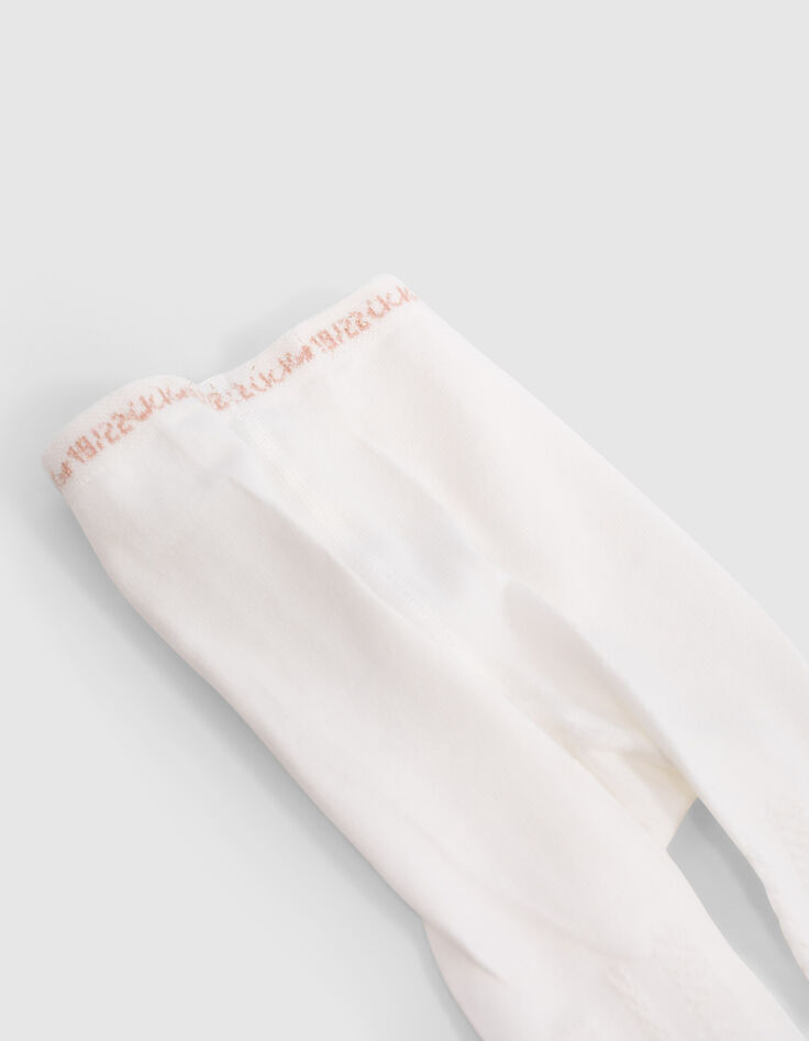 Puderrosa und weiße Strumpfhosen für Babymädchen-3