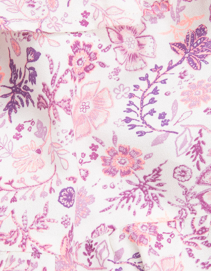 Girls' off-white blouse with violet flower print-6