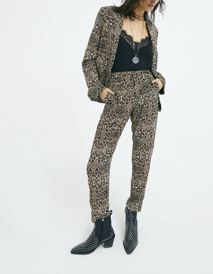 Women’s arabesque print suit trousers-7