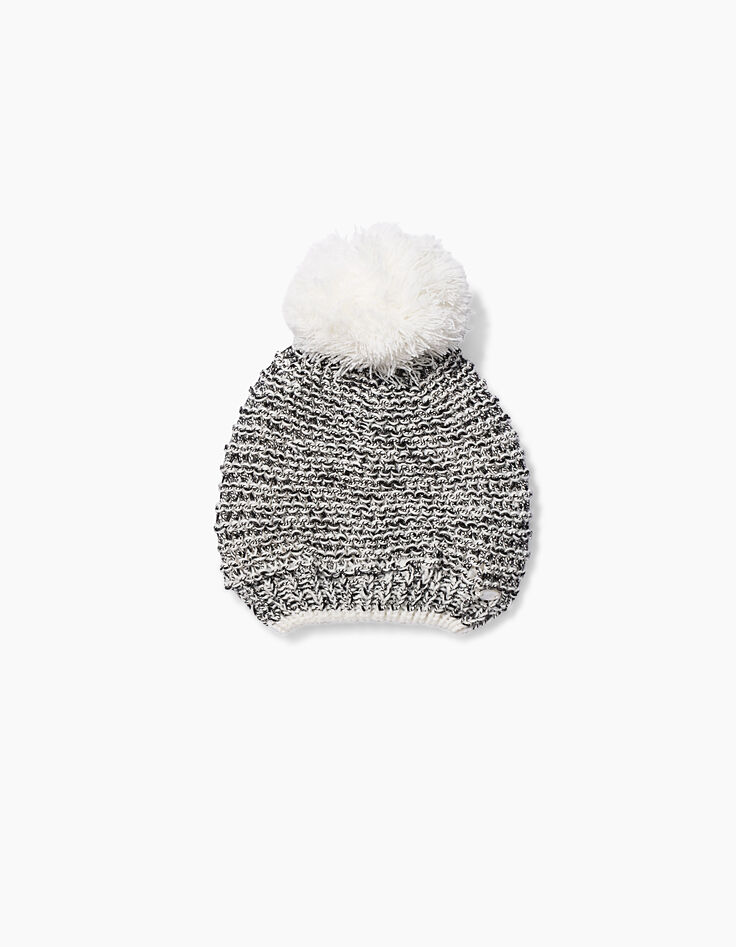 Bonnet tricot bébé fille -1