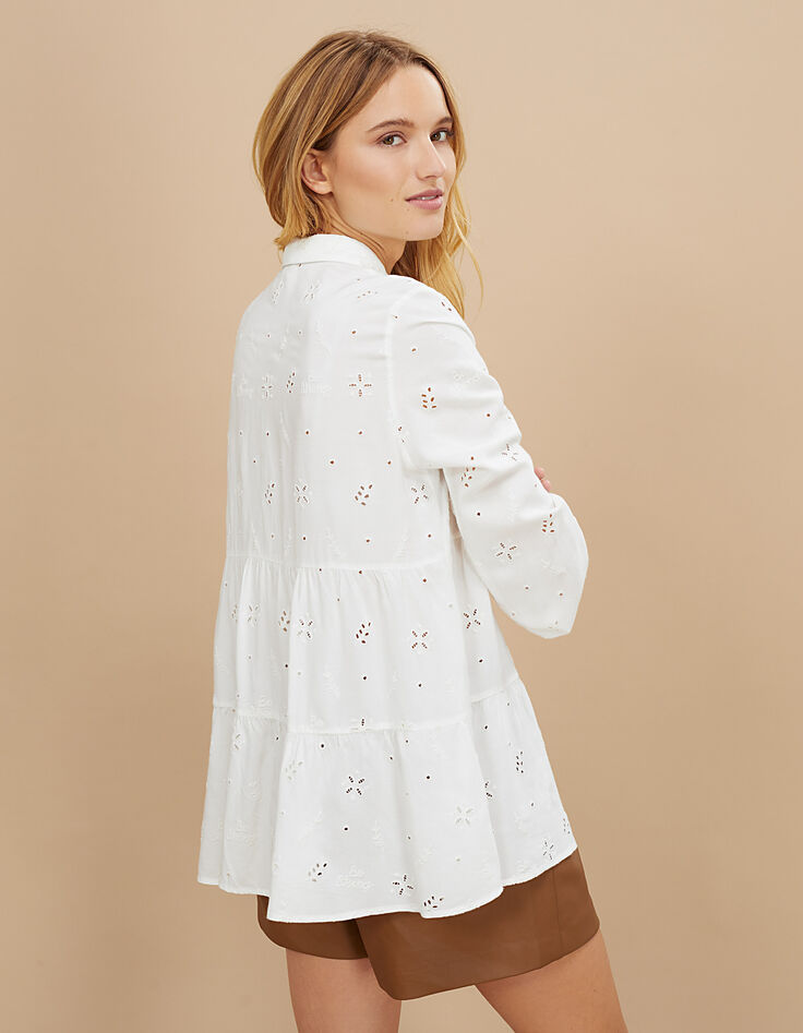 Ecru hemdblouse in broderie anglaise I.Code-3