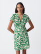 Robe verte imprimé maxi tropical Femme-2