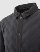 Chaqueta acolchada fina negra bimaterial hombre-5