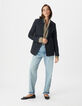Veste de tailleur marine motif rayures tennis Femme-2