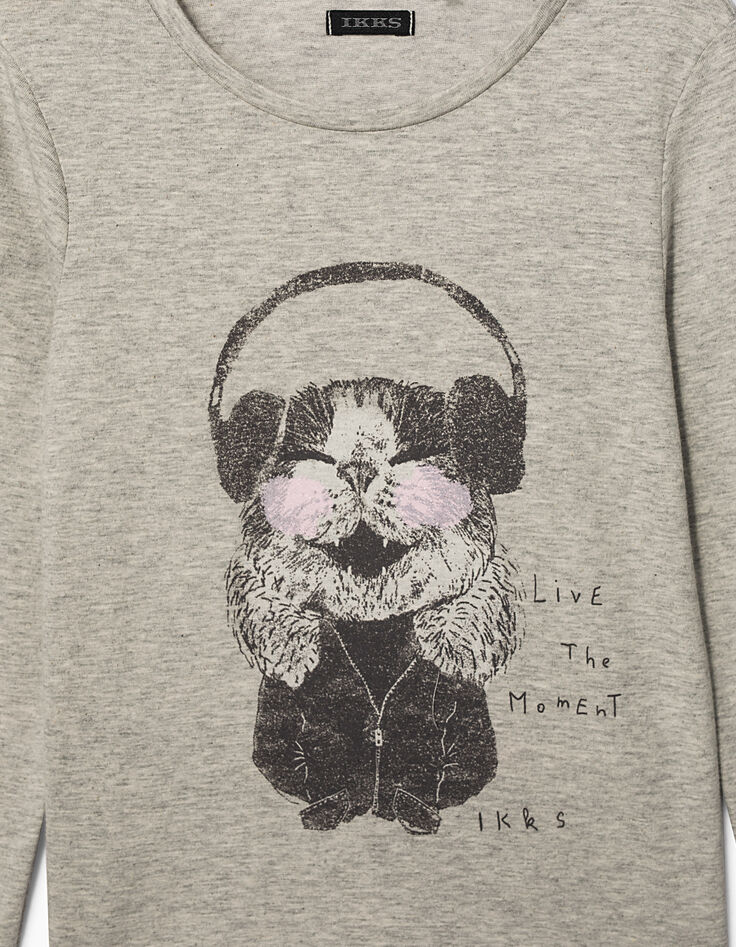 Girls' grey T-shirt-4