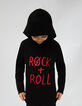 Boys’ black knit sweater with red slogan-1