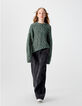 Schwarze weite Mädchenjeans-4