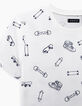 Boys' off-white skateboard and trainers print T-shirt-3