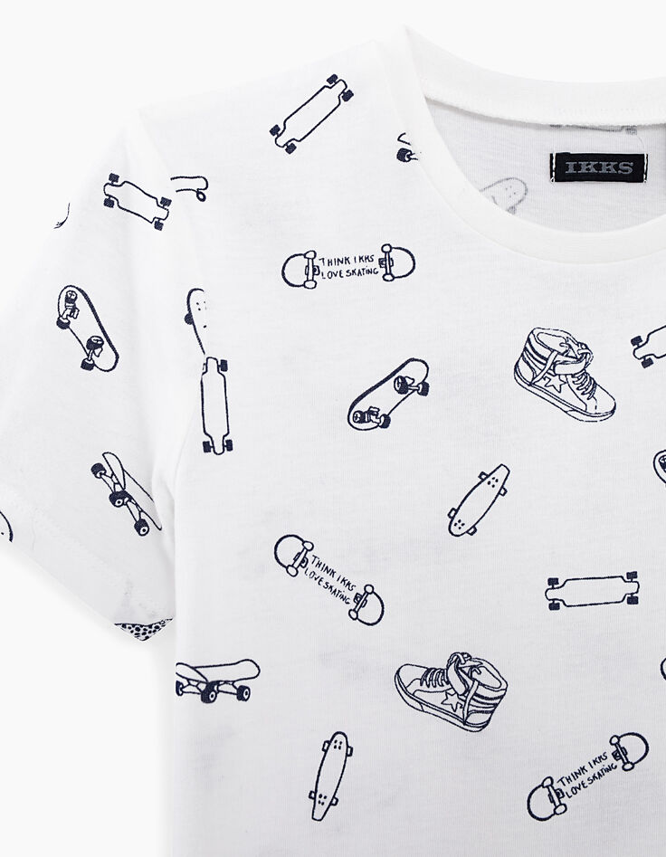 Boys' off-white skateboard and trainers print T-shirt-3