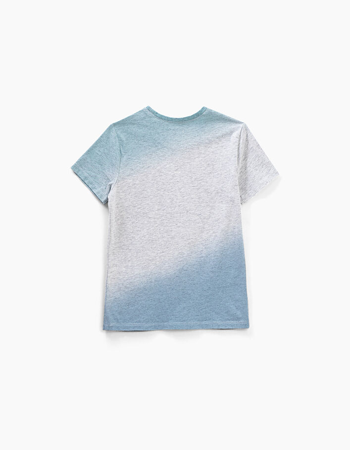 Hellgraues Jungen-T-Shirt mit Deep-Dye-Effekt und Print  - IKKS
