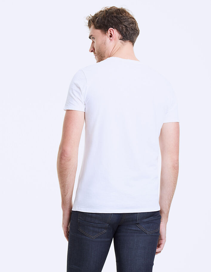 Weißes Herren-T-Shirt mit Ashbury-Motiv - IKKS