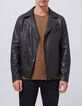 Zwart leren jack bikerstijl Heren-1