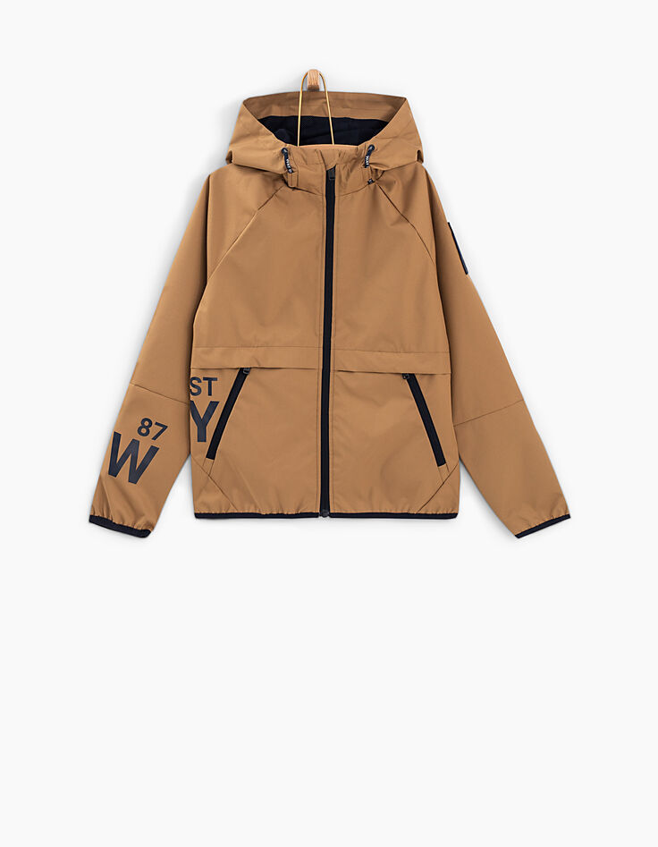 Camel windjack met ritszakken, jongens -2