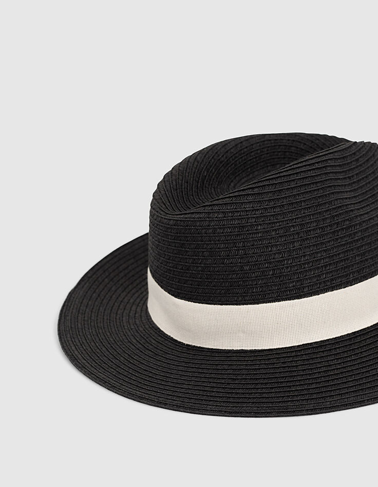 Women’s black raffia summer hat-2
