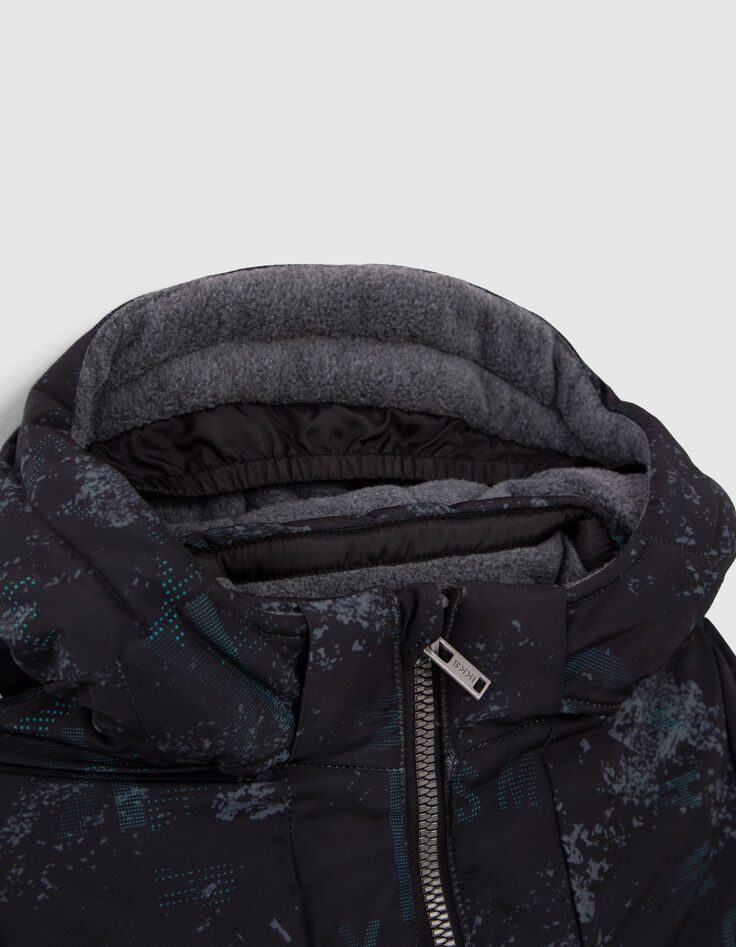 Parka negra estampado gráfico niño-2