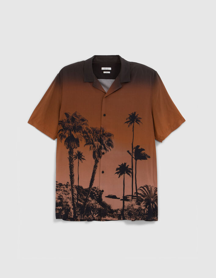 REGULAR-Herrenhemd aus LENZING™ ECOVERO™ mit Palmenprint - IKKS