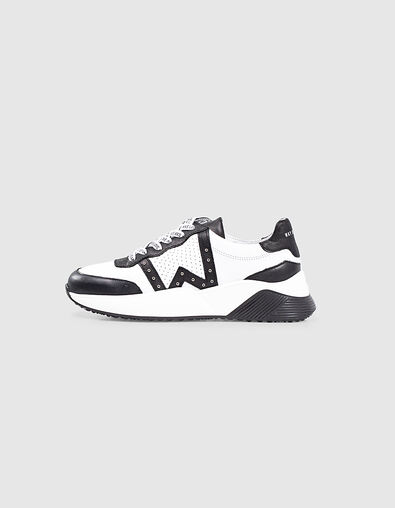 Girls’ black and white studded trainers with perforations - IKKS