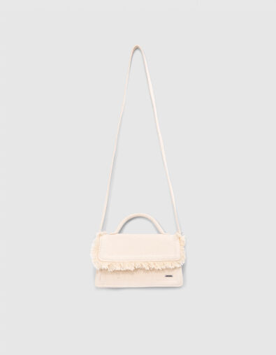 Girls’ ecru mini handbag with fringed flap - IKKS