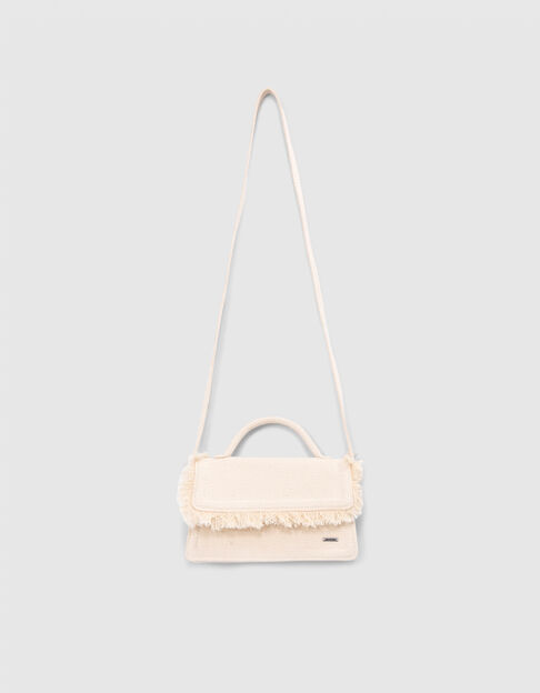 Girls’ ecru mini handbag with fringed flap - IKKS