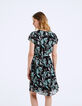 Vestido recto de crepé viscosa estampado floral -3