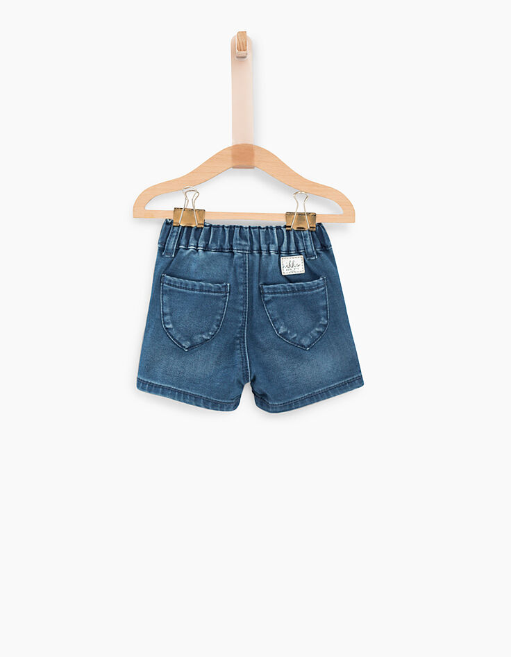 Short azul el&eacute;ctrico de punto knitlook beb&eacute; ni&ntilde;a-2