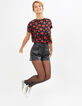 I.Code black faux leather belted shorts-1