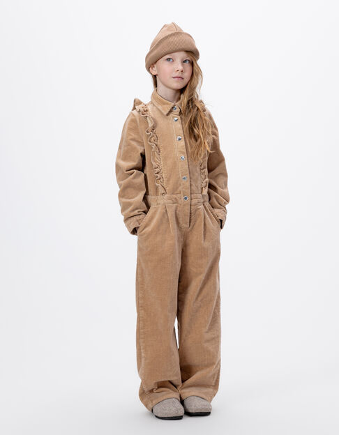 Girls’ beige corduroy jumpsuit - IKKS