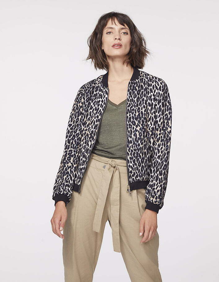 Bombers noir en satin réversible visuel dos femme