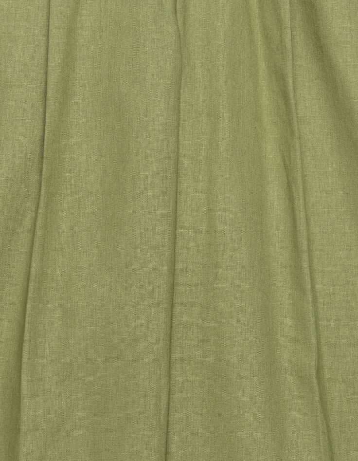 Women's green linen and cotton suit pants-6