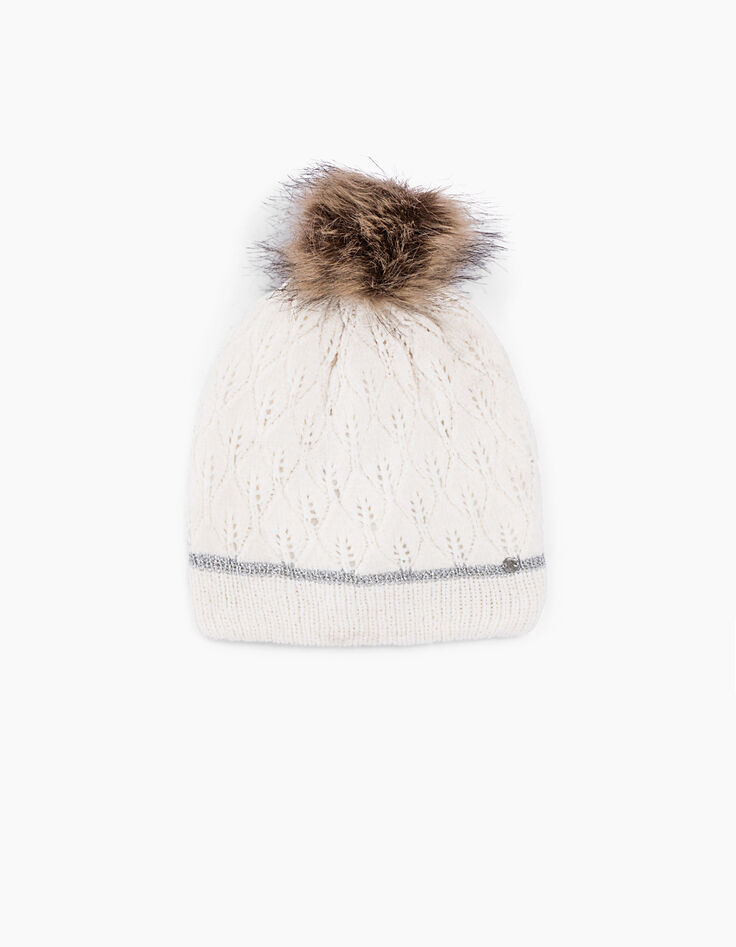 Gorro blanco roto punto calado niña-2 Gorro blanco roto punto calado niña-2