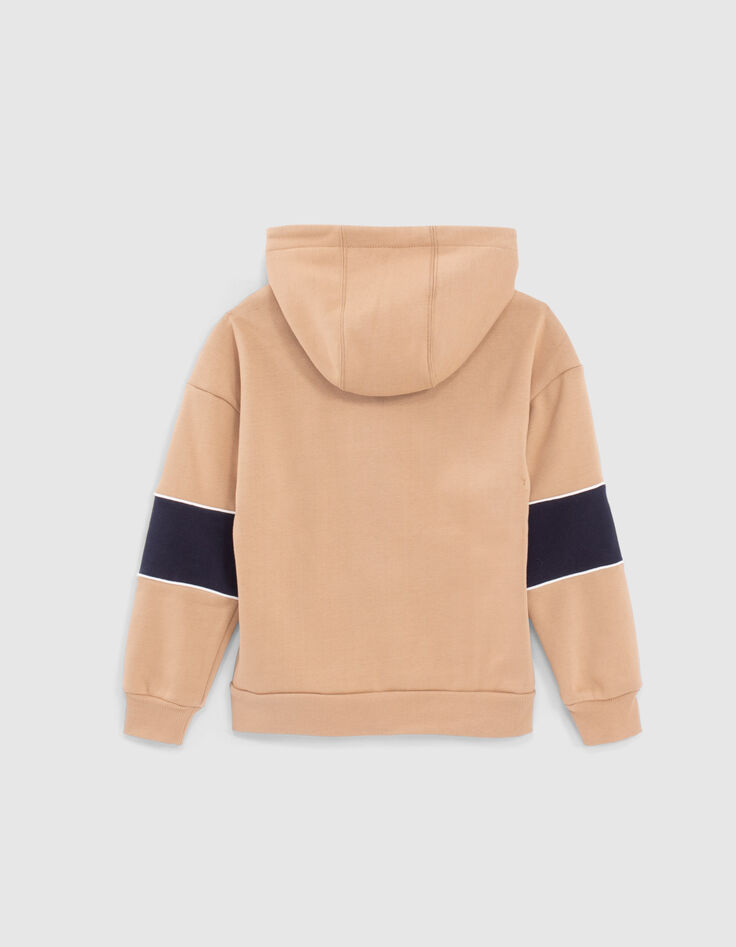 C&aacute;rdigan caramelo con rayas anchas navy ni&ntilde;o -3