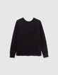 Zwart omkeerbaar vest tricot en kant Dames-5