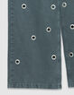 Edie Damesjeans met hoge taille en blauwe wijde pijpen met eyelet-dessin-8