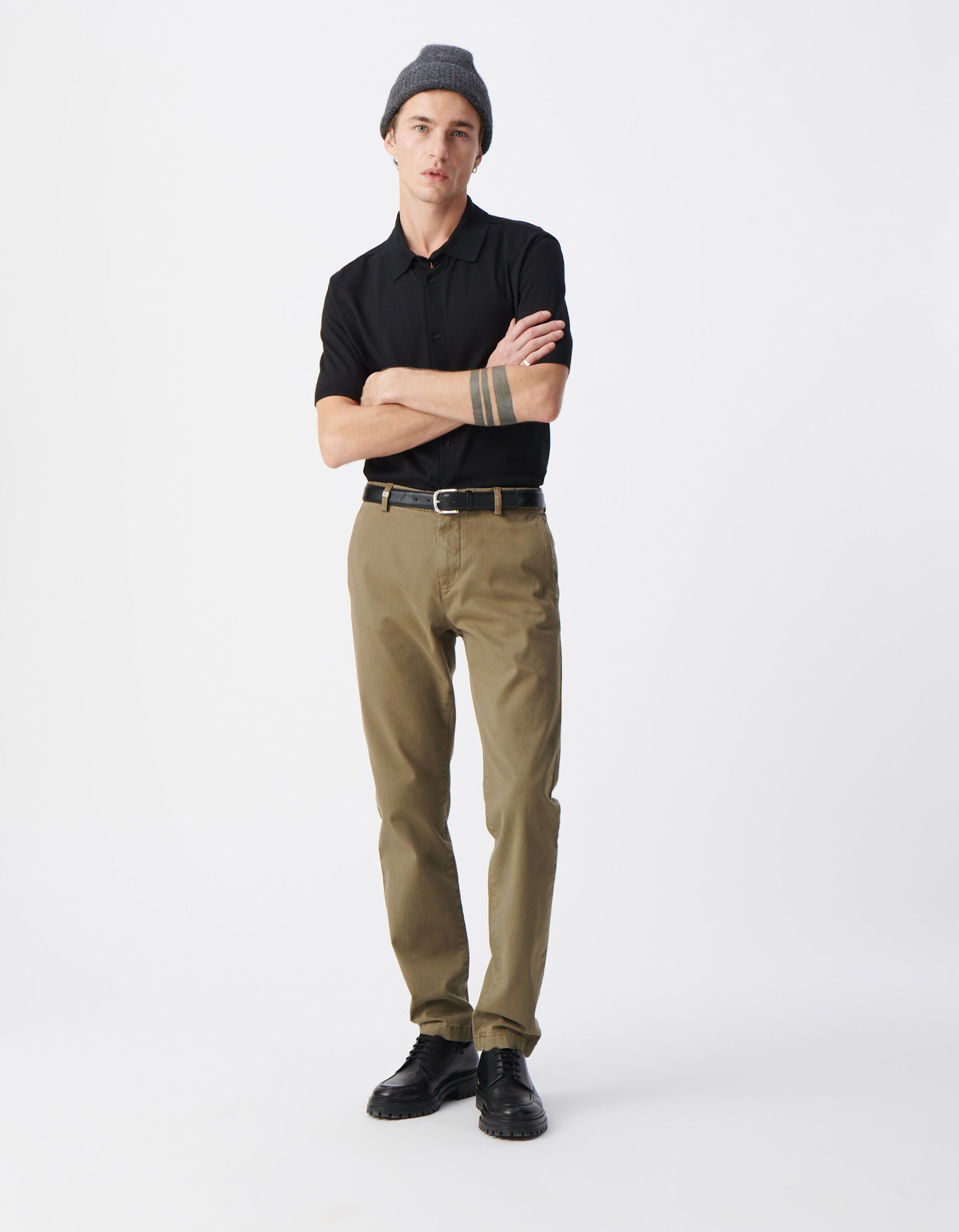 Pantalon chino homme kaki sale