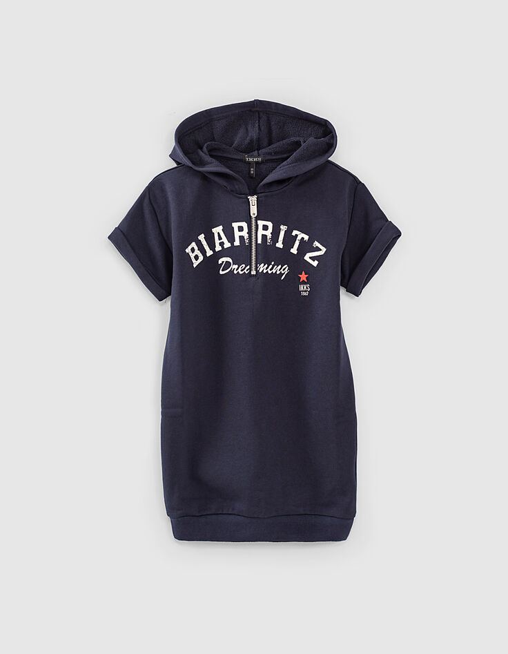 Girls’ navy sweatshirt dress-2