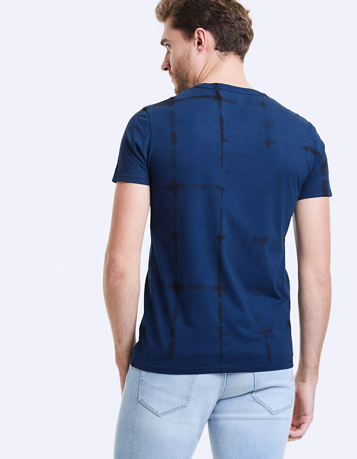 Tee-shirt indigo tie and dye Los Angeles Homme-4