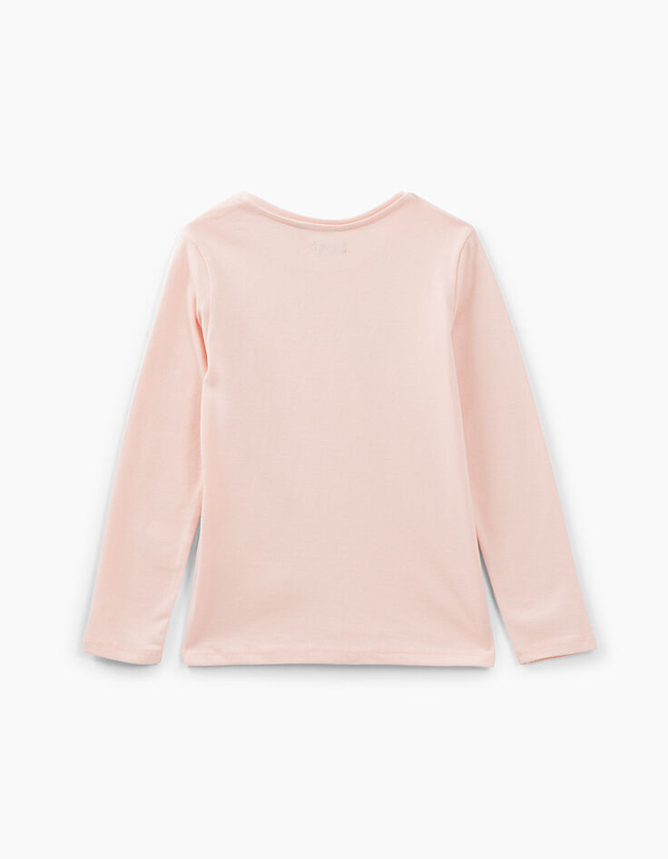 Tee-shirt rose poudré à visuel smiley tokyoïte fille -4 Tee-shirt rose poudré à visuel smiley tokyoïte fille -4