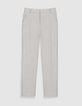 Pantalon de tailleur cigarette beige rayures tennis Femme-5
