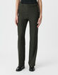 Women’s khaki micro-herringbone suit trousers-3