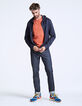 Orangefarbenes Herren-T-Shirt mit Streifenjacquard-7