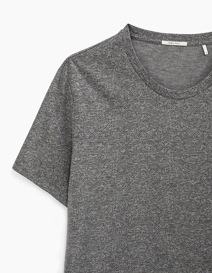 Camiseta gris pizarra estampado circuito Hombre-2