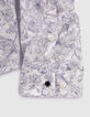 Men&rsquo;s white Liberty fabric SLIM shirt with blue flowers-5