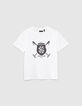 Gebroken wit T-shirt geborduurd embleem IKKS jongens-1